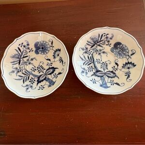 2 Blue Danube Blue Onion 6” Saucers Ribbon Mark